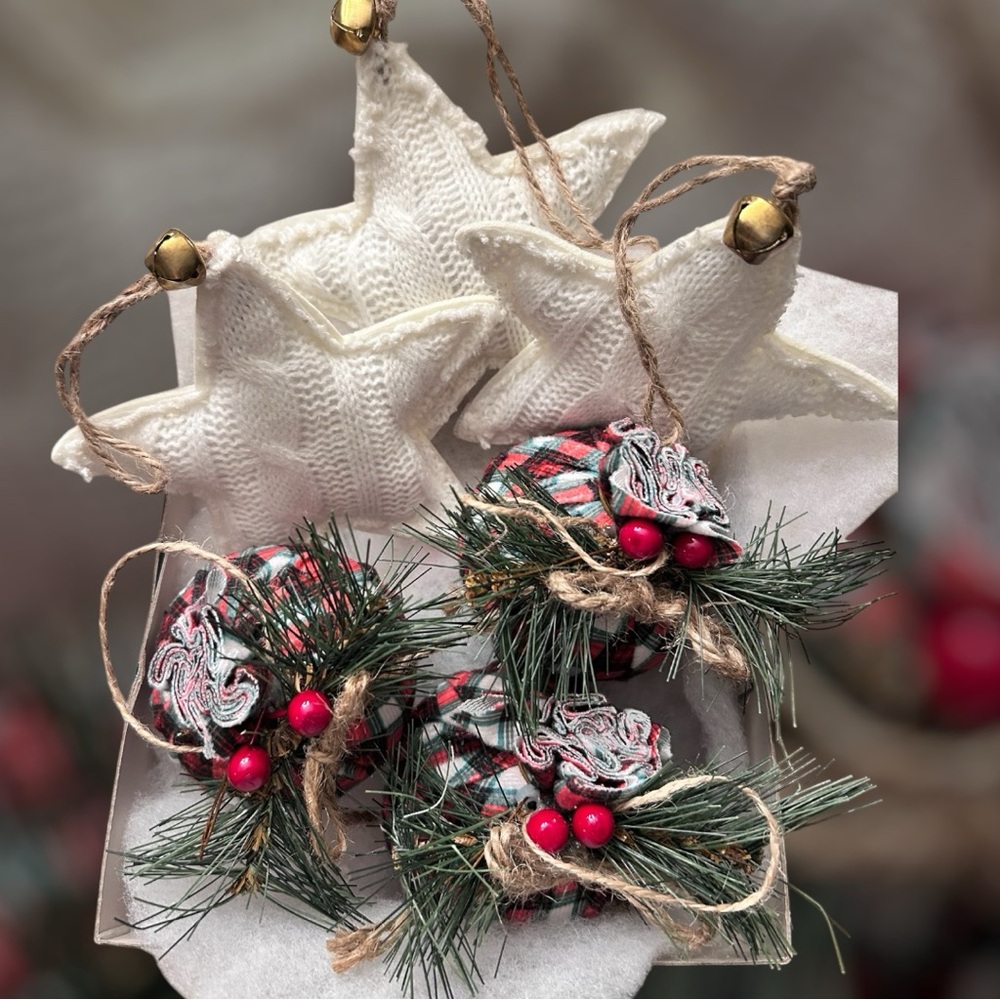 Holiday Style Farmhouse Christmas Ornaments NIB (6)